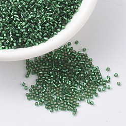 (DB0605) Dyed Silver Lined Emerald MIYUKI Delica Beads, Cylinder, Japanese Seed Beads, 11/0, (DB0605) Dyed Silver Lined Emerald, 1.3x1.6mm, Hole: 0.8mm, about 10000pcs/bag, 50g/bag