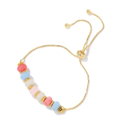 Нефрит Регулируемые браслеты-слайдеры из натурального нефрита в богемном стиле с бисером и металлической цепочкой-коробочкой, бусина : 8x5 mm