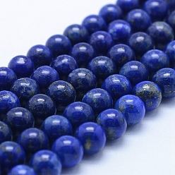 Lapis Lazuli Natural Lapis Lazuli Beads Strands, Grade AB, Round, 6mm, Hole: 1mm, about 67pcs/strand, 15.7 inch(40cm)
