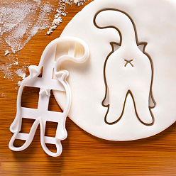 White PP Plastic Cookie Cutters, Cat Butt-shaped, White, 95x54mm