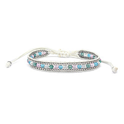 #3 Bohemian Crystal Single Layer White Beaded Friendship Bracelet