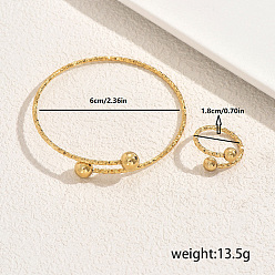 Золотой Минималистичные браслеты-манжеты и наборы колец из нержавеющей стали для женщин, золотые