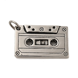 Античное Серебро Ионное покрытие (ip) 304 подвески из нержавеющей стали, с целью перехода в кольце, лента-брелок, античное серебро, 23.5x38x5.5 мм, отверстие : 6.8 мм