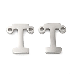 Letter I Non-Tarnish 304 Stainless Steel Connector Charms, Letter, Letter I, 10x9x1.5mm, Hole: 1.2mm