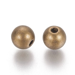 Antique Bronze Tibetan Style Alloy Beads, Cadmium Free & Nickel Free & Lead Free, Round, Antique Bronze, 7.5mm, Hole: 2.5mm