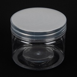 Clear PET Airtight Food Storage Containers, for Dry Food, Snacks, Cosmetic, Candles, with PE Screw Top Lid, Clear, 8.3x6.6cm