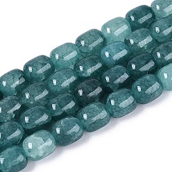 Кадет Синий Выпечки нарисованные потрескивание стеклянные бусины пряди, баррель, кадетский синий, 9.5~10x8~8.5 мм, отверстие : 0.8~1.4 мм, около 79~83 шт / нитка, 29.92~31.5'' (76~80 см)