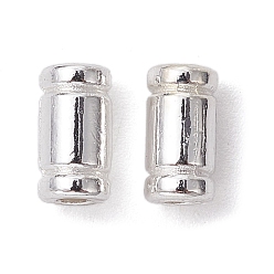 Серебро Бусины разделители из сплава , долговечный, желобчатый, форма колонны, серебряные, 6x3 мм, отверстие : 1.2 мм