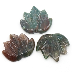 Indian Agate Natural Indian Agate Autumn Maple Leaf Pendants, Leaf Charms, 43x47~53x7mm, Hole: 2mm
