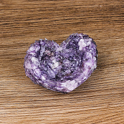 Lepidolite Resin Angel Wing Display Decoration, with Natural Lepidolite Chips inside Statues for Home Office Decorations, 95x70x50mm