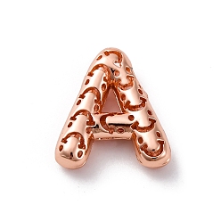 Letter A Латунные подвески, стойки покрытие, долговечный, без кадмия и без свинца, подвески с полыми буквами, буква a, 21.5x19x6.5 мм, отверстие : 4.7x3 мм
