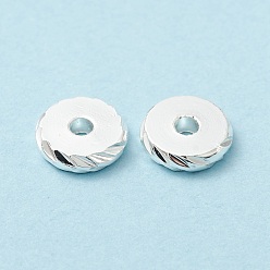 Argent Perles en laiton, sans cadmium et sans plomb, plat rond, argenterie, 7.8x2mm, Trou: 2mm