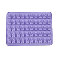 Medium Purple Bear Shape DIY Silicone Molds, Fondant Molds, Resin Casting Molds, for Chocolate, Candy, UV Resin & Epoxy Resin Craft Making, Medium Purple, 137x188x10mm