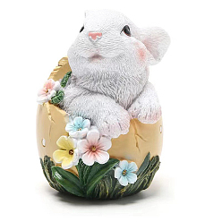 Rabbit Easter Resin Rabbit Figurine Display Decorations, for Car Home Office Ornament, Rabbit Pattern, 80x70x140mm