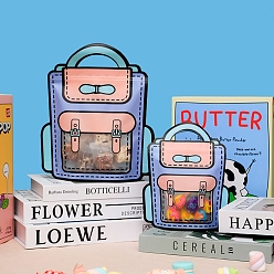 Темно-Голубой Пластиковые подарочные пакеты для конфет в форме школьного ранца с застежкой-молнией, многоразовые упаковочные пакеты, верхнего уплотнения, самоклеящиеся пакеты для конфет, глубокое синее небо, 32x24 см