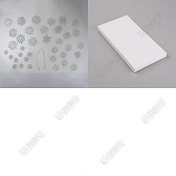 Серебро 36шт. пластиковые подвески в виде снежинок, со шнуром, для украшения елки, серебряные, 50.5~105x45.5~97x2 мм, отверстие : 2.5~3 мм