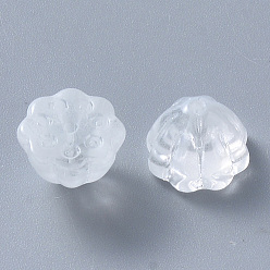 Clear Transparent Baking Painted Glass Beads, Imitation Jade, Lotus Pod, Clear, 11x10.5x8mm, Hole: 1mm