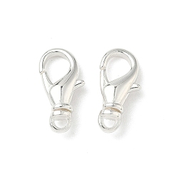 Посеребрённый Карабин-лобстеры, латунные, без свинца и без кадмия, 925 серебро покрытием, 16.5x8x4.5 мм, отверстие : 1.8 мм