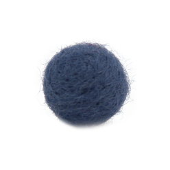 Steel Blue Wool Felt Balls, Pom Pom Balls, for DIY Decoration Accessories, Steel Blue, 20mm
