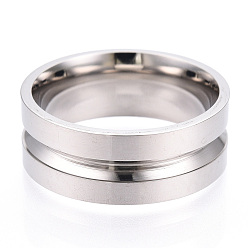 Нержавеющая Сталь Цвет 201 Нержавеющая сталь рифленая кольцевая рифленая, кольцевой сердечник, для изготовления инкрустации, цвет нержавеющей стали, внутренний диаметр: 18 мм, широк: 8 мм