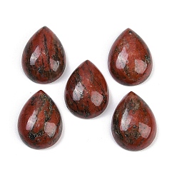 Джаспер Кунжут Кабошоны из натуральной красной кунжутной яшмы, слеза, 20~20.5x15~15.5x6.5~7 мм