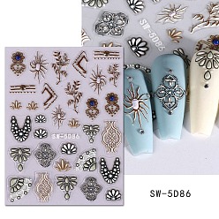 (52) Непрозрачная лаванда 5d ПВХ наклейки для дизайна ногтей анаглифические наклейки, для украшения ногтей, смешанную картину, разноцветные, 7.8x6 см