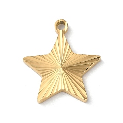 Golden Ion Plating(IP) 304 Stainless Steel Pendants, Star Charm, Golden, 20x18x1.8mm, Hole: 1.8mm