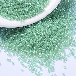 (DB1483) Прозрачный Мятный Блеск Бусины miyuki delica, цилиндр, японский бисер, 11/0, (дБ 1483) прозрачный мятный блеск, 1.3x1.6 мм, отверстие : 0.8 мм, Около 2000 шт / 10 г