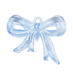 Светло-Синий Печатные акриловые подвески, аэрозольной краской, bowkont, голубой, 40.5x49x11.5 мм, отверстие : 3 мм