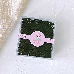 Black Nylon Elastic Hair Ties, Girls Hair Accessories, Black, Inner Diameter: 15mm, 100pcs/box
