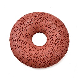 Камелия Природный диск из вулканического камня большие подвески, окрашенные, камелия, 48~50x10~11 мм, отверстие : 12~13 мм