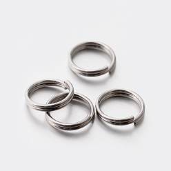 Stainless Steel Color 304 Stainless Steel Split Rings, Double Loops Jump Rings, Stainless Steel Color, 7x1mm, about 6mm inner diameter, Hole: 6mm