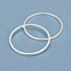 925 Sterling Silver Plated Brass Linking Rings, Long-Lasting Plated, Round Ring, 925 Sterling Silver Plated, 20x1mm, Inner Diameter: 18mm