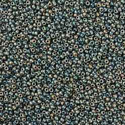 (RR2008) Matte Metallic Patina Iris MIYUKI Round Rocailles Beads, Japanese Seed Beads, 8/0, (RR2008) Matte Metallic Patina Iris, 8/0, 3mm, Hole: 1mm, about 422~455pcs/bottle, 10g/bottle