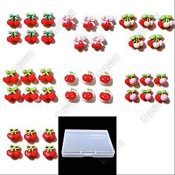 (52) Непрозрачная лаванда 70шт 7 цветные кабошоны из непрозрачной смолы, вишня, разноцветные, 13~16x15~16 мм, 10 шт / цвет