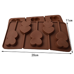Chocolate Silicone Molds, Fondant Molds, For DIY Cake Decoration, Chocolate, Candy, Rectangle with Heart, Chocolate, 200x110x10mm, Inner Diameter: 100x36mm
