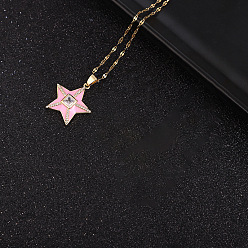Pale pink Minimalist Star Necklace Collarbone Chain Fashionable Pendant Unisex Jewelry