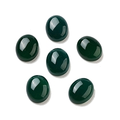 Зеленый агат Агатовые кабошоны из натурального зеленого оникса, овальные, 12x10x4.5 мм
