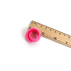 Rose Foncé Huggers de bobine de fil de silicone, économiseurs de canette, pour les outils de couture, rose foncé, 25mm, diamètre intérieur: 20 mm, 10 pièces / kit