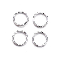 Серебро 304 кольца прыжок из нержавеющей стали, открытые кольца прыжок, серебряный цвет гальваническим, 24 датчик, 4x0.5 мм, Внутренний диаметр: 3 мм