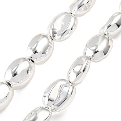 с Покрытием Серебра Стеклянные бусины с гальваническим покрытием , Плоско-овальные, полное покрытие, со серебряным покрытием, 11x8.5x5 мм, отверстие : 0.8 мм, около 42 шт / нитка, 17.32'' (44 см)