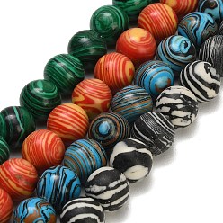 Gemischte Farbe Gefärbte synthetische Malachitperlenstränge, glatte Rundung, Gemischte Farbe, 12 mm, Bohrung: 1.4 mm, ca. 31 Stk. / Strang, 14.06 Zoll (35.7 cm)