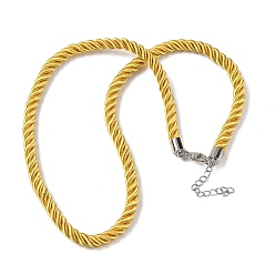 Champagne Gold 5мм нейлоновый витой шнур для изготовления ожерелий, с латунными выводами и 304 застежками из лобстера из нержавеющей стали, долговечный, стойки покрытие, платина, шампанское золото, 17.72~18.90 дюйм (45~48 см)