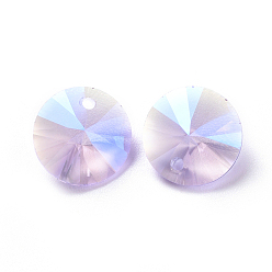 Фиолетовый Стеклянные украшения из горного хрусталя, граненые, конус, фиолетовые, 12x6.5 мм, отверстие : 1.5 мм