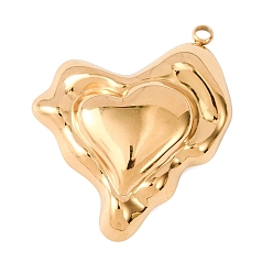 Золотой 304 подвески из нержавеющей стали, ионное покрытие (ip), шарма сердца, золотые, 40x34.5x6.5 мм, отверстие : 2.5 мм