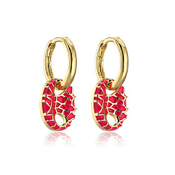 41114 Colorful Oil Drop Pig Nose Earrings for Women, Copper Plated with Real Gold, Unique and Personalized.