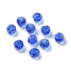 Blue Glass Imitation Austrian Crystal Beads, Faceted, Round, Blue, 6mm, Hole: 1mm