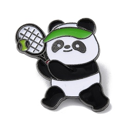 Tennis Булавки с эмалью в виде панды на спортивную тематику, брошь из сплава бронзы для рюкзака, большой теннис, 28x24 мм