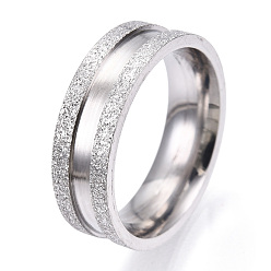 Нержавеющая Сталь Цвет 201 рифленое кольцо из нержавеющей стали для женщин, цвет нержавеющей стали, внутренний диаметр: 17 мм, широк: 6 мм