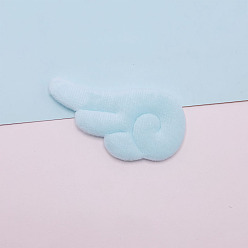 Light Sky Blue Wing Sew on Fluffy Ornament Accessories, DIY Sewing Craft Decoration, Light Sky Blue, 76x40mm